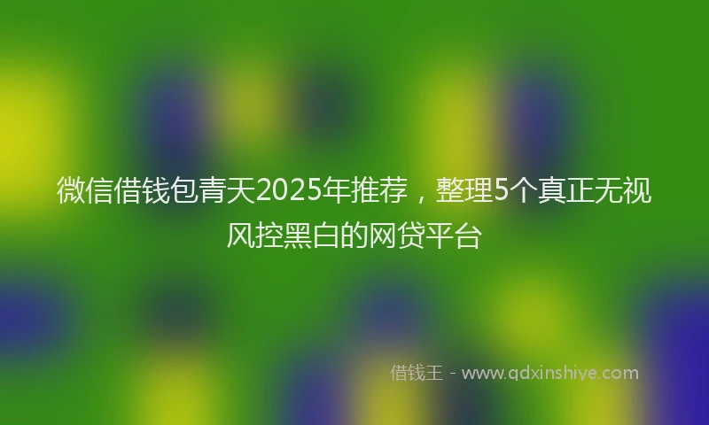 微信借钱包青天2025年推荐，整理5个真正无视风控黑白的网贷平台