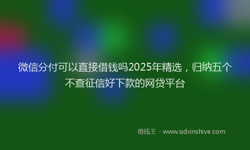 微信分付可以直接借钱吗2025年精选,归纳五个不查征信好下款的网贷平台