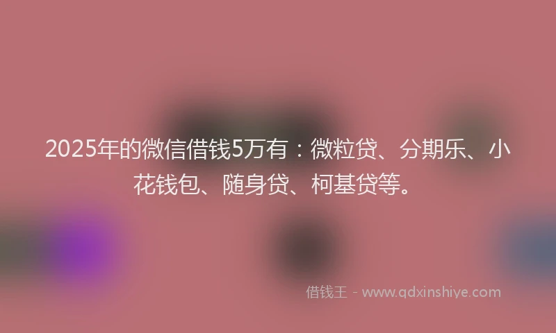 2025年的微信借钱5万有：微粒贷、分期乐、小花钱包、随身贷、柯基贷等。
