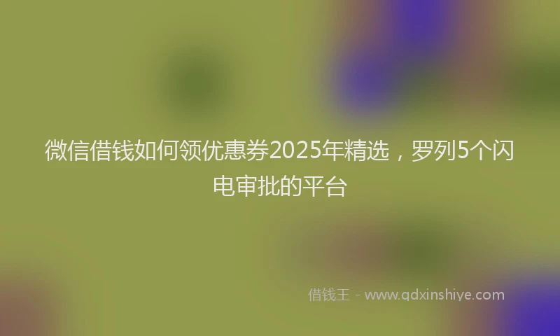 微信借钱如何领优惠券2025年精选，罗列5个闪电审批的平台