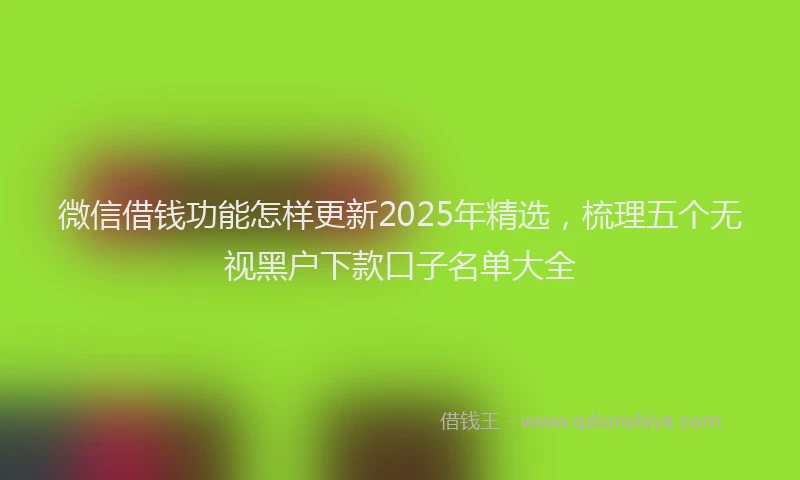微信借钱功能怎样更新2025年精选，梳理五个无视黑户下款口子名单大全