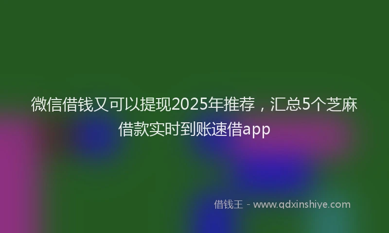 微信借钱又可以提现2025年推荐，汇总5个芝麻借款实时到账速借app