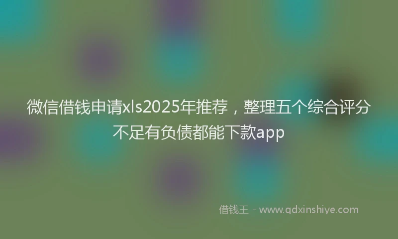 微信借钱申请xls2025年推荐，整理五个综合评分不足有负债都能下款app