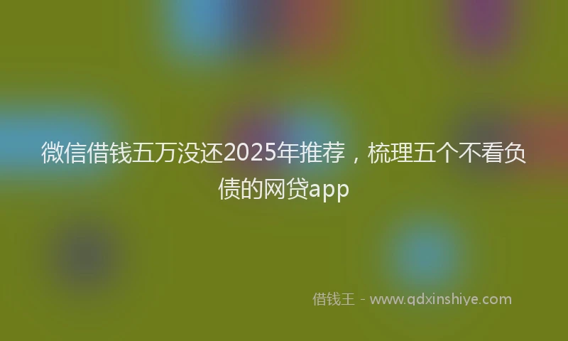 微信借钱五万没还2025年推荐，梳理五个不看负债的网贷app
