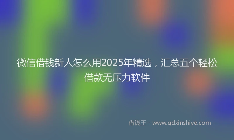 微信借钱新人怎么用2025年精选，汇总五个轻松借款无压力软件
