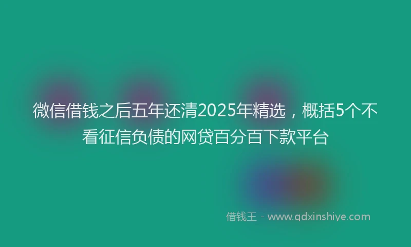 微信借钱之后五年还清2025年精选，概括5个不看征信负债的网贷百分百下款平台
