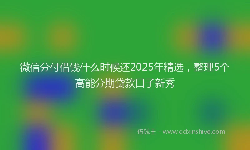 微信分付借钱什么时候还2025年精选，整理5个高能分期贷款口子新秀