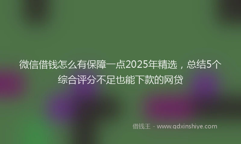 微信借钱怎么有保障一点2025年精选，总结5个综合评分不足也能下款的网贷