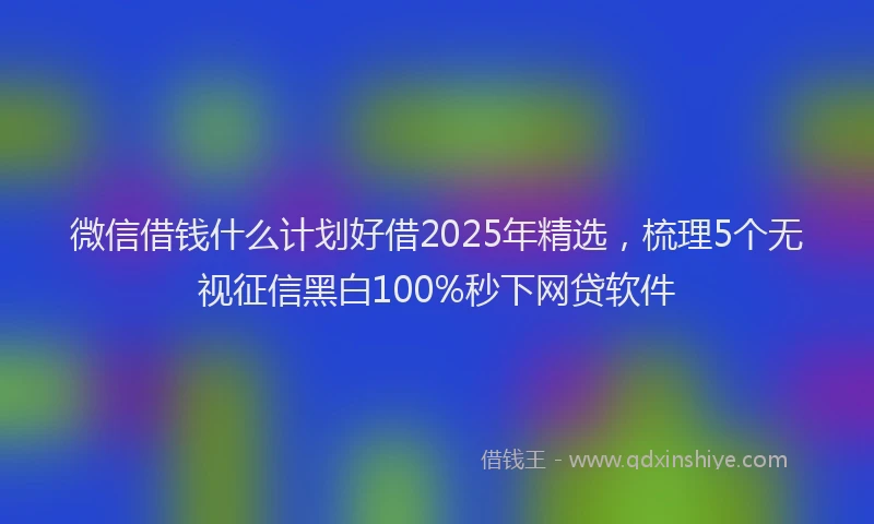 微信借钱什么计划好借2025年精选，梳理5个无视征信黑白100%秒下网贷软件