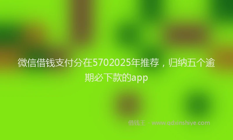 微信借钱支付分在5702025年推荐，归纳五个逾期必下款的app