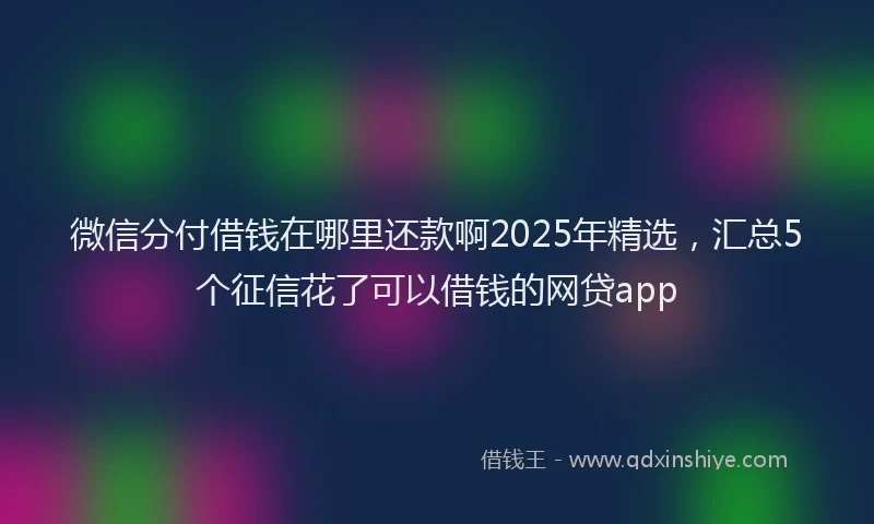 微信分付借钱在哪里还款啊2025年精选，汇总5个征信花了可以借钱的网贷app
