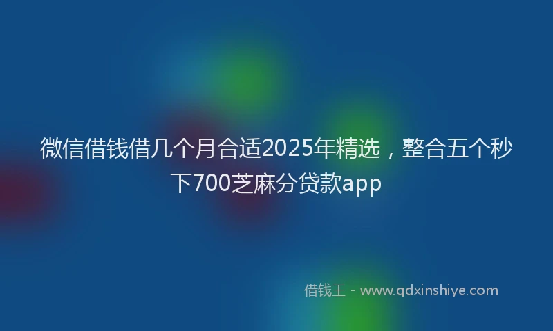 微信借钱借几个月合适2025年精选，整合五个秒下700芝麻分贷款app