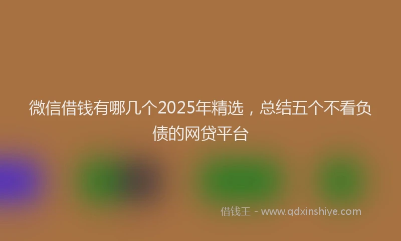 微信借钱有哪几个2025年精选，总结五个不看负债的网贷平台