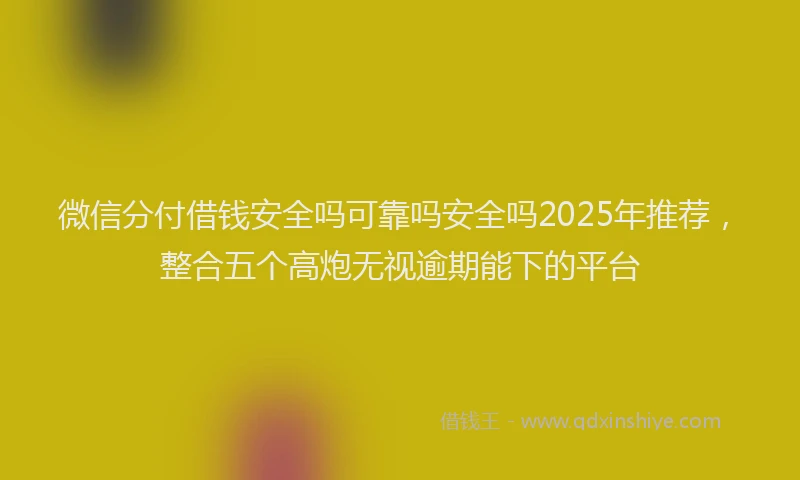 微信分付借钱安全吗可靠吗安全吗2025年推荐，整合五个高炮无视逾期能下的平台