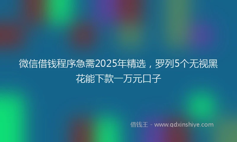 微信借钱程序急需2025年精选，罗列5个无视黑花能下款一万元口子