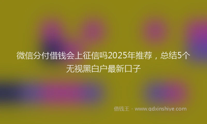 微信分付借钱会上征信吗2025年推荐，总结5个无视黑白户最新口子