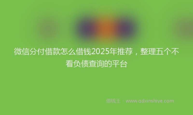 微信分付借款怎么借钱2025年推荐，整理五个不看负债查询的平台