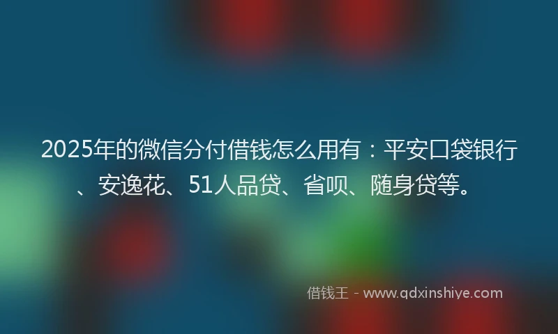 2025年的微信分付借钱怎么用有：平安口袋银行、安逸花、51人品贷、省呗、随身贷等。