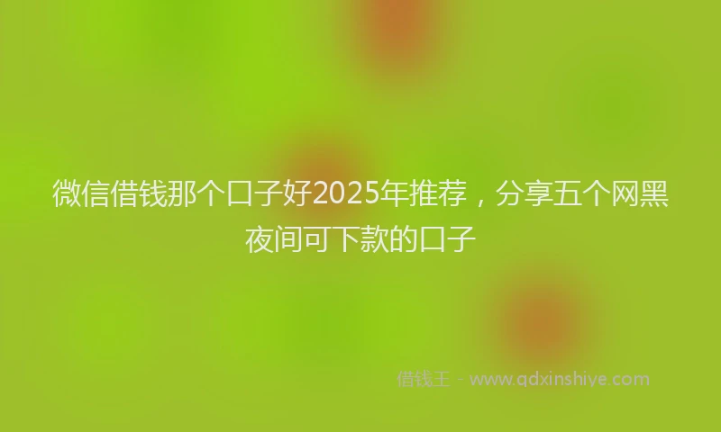 微信借钱那个口子好2025年推荐，分享五个网黑夜间可下款的口子