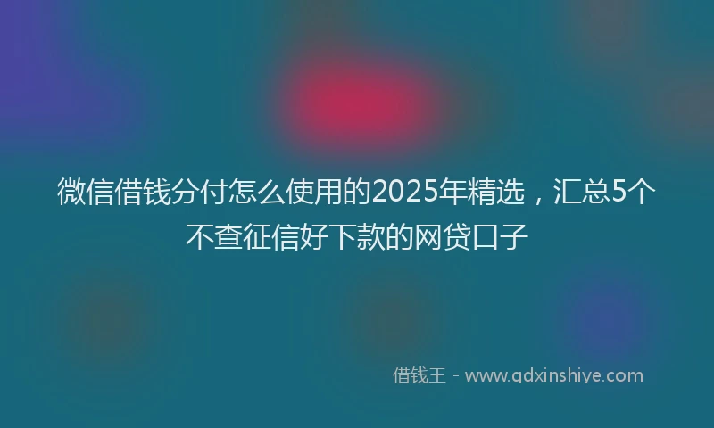 微信借钱分付怎么使用的2025年精选，汇总5个不查征信好下款的网贷口子