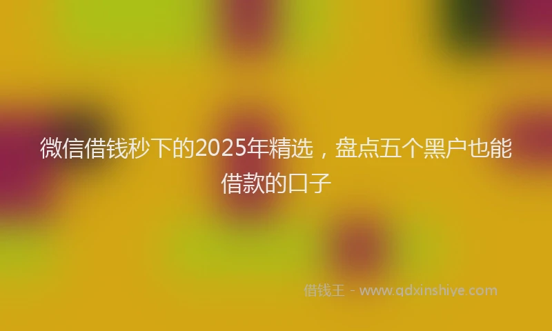 微信借钱秒下的2025年精选，盘点五个黑户也能借款的口子