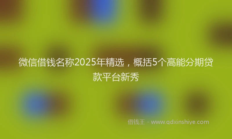 微信借钱名称2025年精选，概括5个高能分期贷款平台新秀