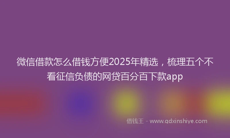 微信借款怎么借钱方便2025年精选，梳理五个不看征信负债的网贷百分百下款app