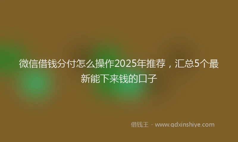 微信借钱分付怎么操作2025年推荐，汇总5个最新能下来钱的口子