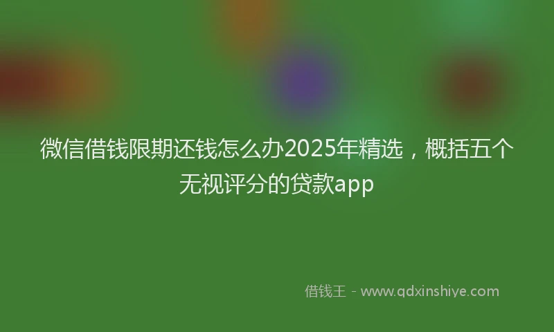 微信借钱限期还钱怎么办2025年精选，概括五个无视评分的贷款app