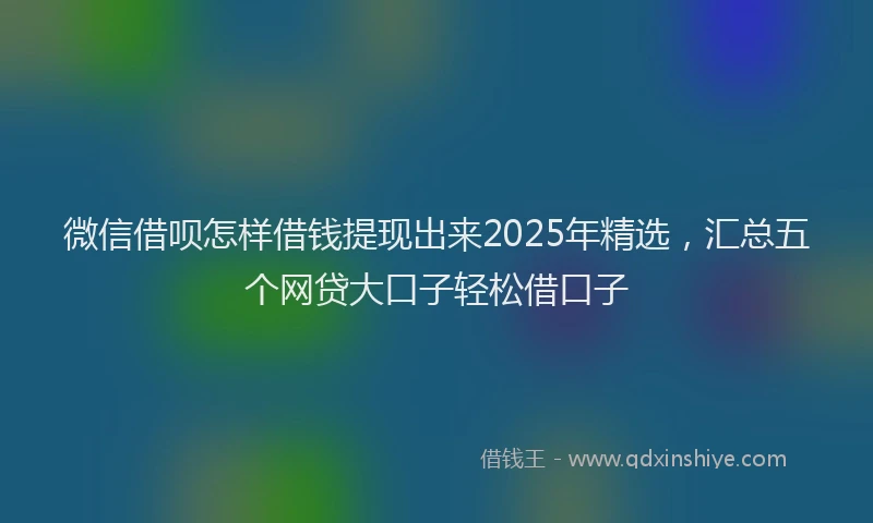 微信借呗怎样借钱提现出来2025年精选，汇总五个网贷大口子轻松借口子