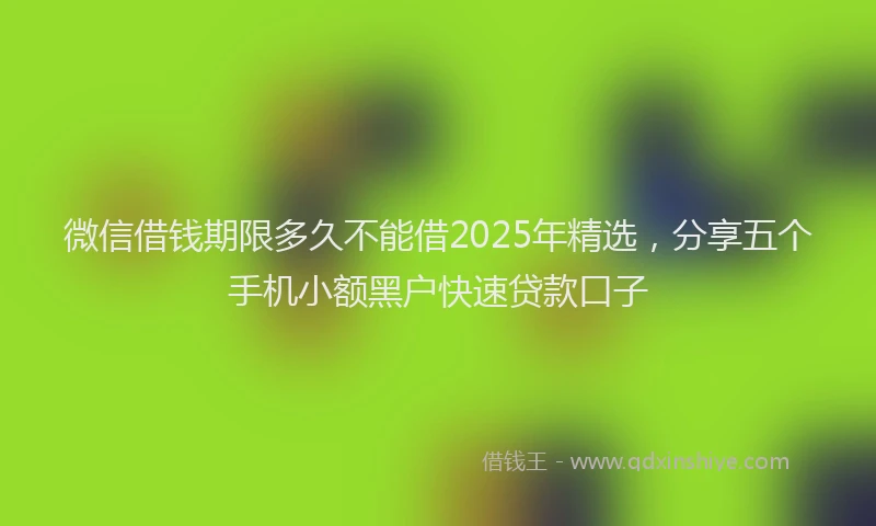 微信借钱期限多久不能借2025年精选，分享五个手机小额黑户快速贷款口子