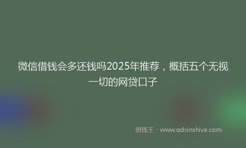 微信借钱会多还钱吗2025年推荐，概括五个无视一切的网贷口子