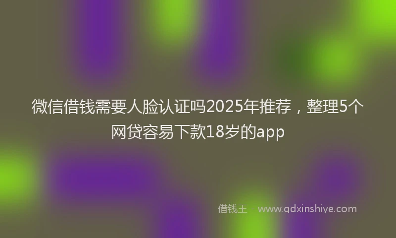 微信借钱需要人脸认证吗2025年推荐，整理5个网贷容易下款18岁的app