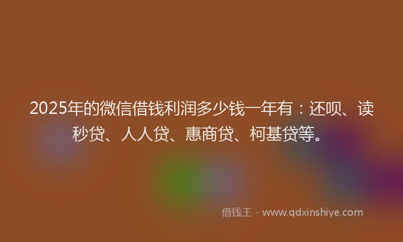 2025年的微信借钱利润多少钱一年有：还呗、读秒贷、人人贷、惠商贷、柯基贷等。