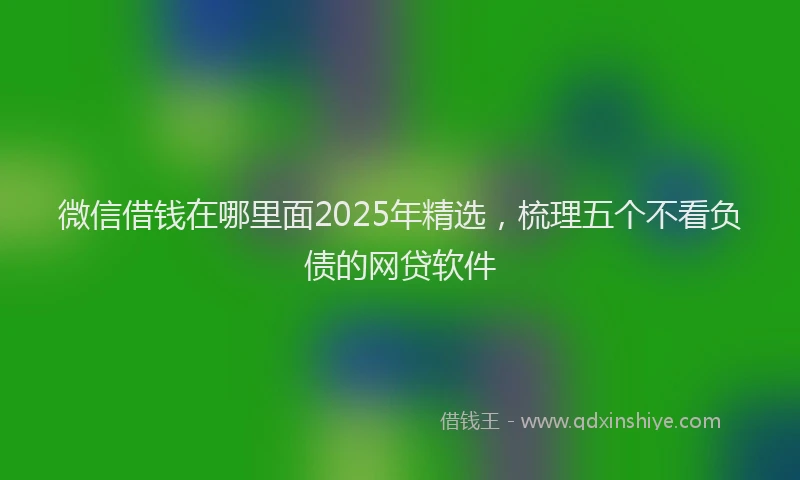 微信借钱在哪里面2025年精选，梳理五个不看负债的网贷软件