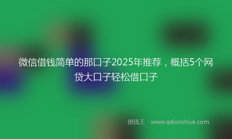 微信借钱简单的那口子2025年推荐，概括5个网贷大口子轻松借口子