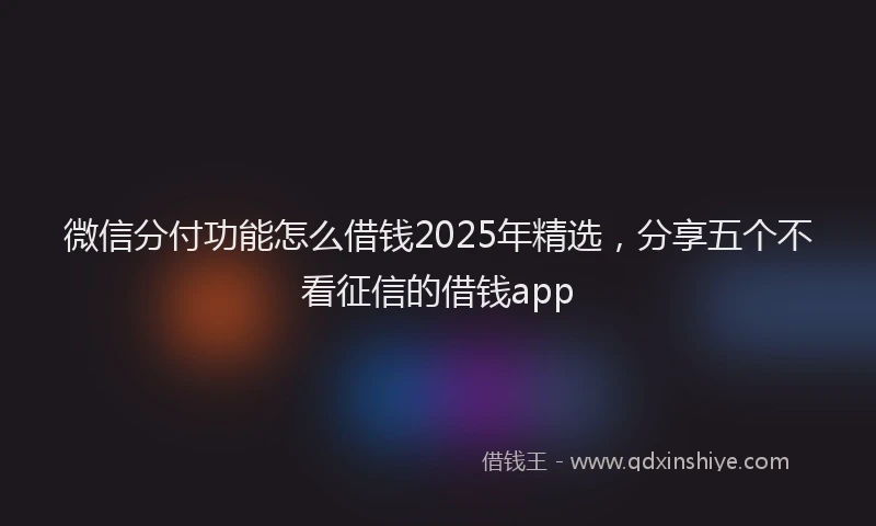 微信分付功能怎么借钱2025年精选，分享五个不看征信的借钱app