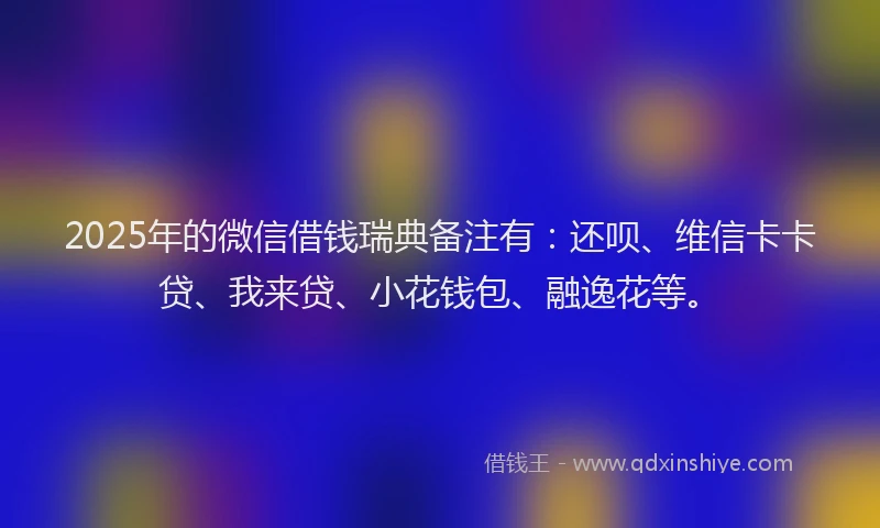 2025年的微信借钱瑞典备注有：还呗、维信卡卡贷、我来贷、小花钱包、融逸花等。