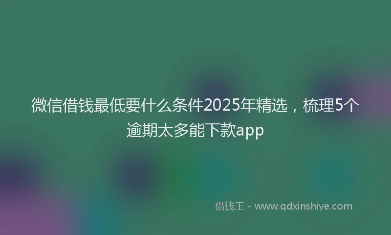 微信借钱最低要什么条件2025年精选，梳理5个逾期太多能下款app
