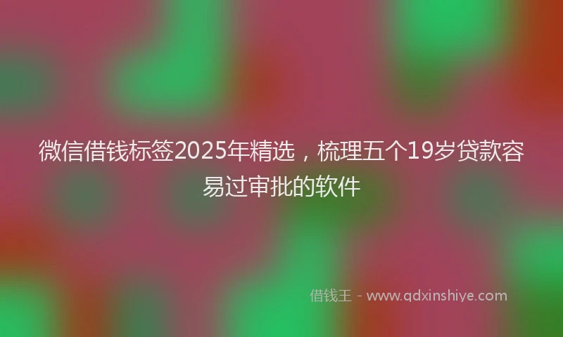 微信借钱标签2025年精选，梳理五个19岁贷款容易过审批的软件