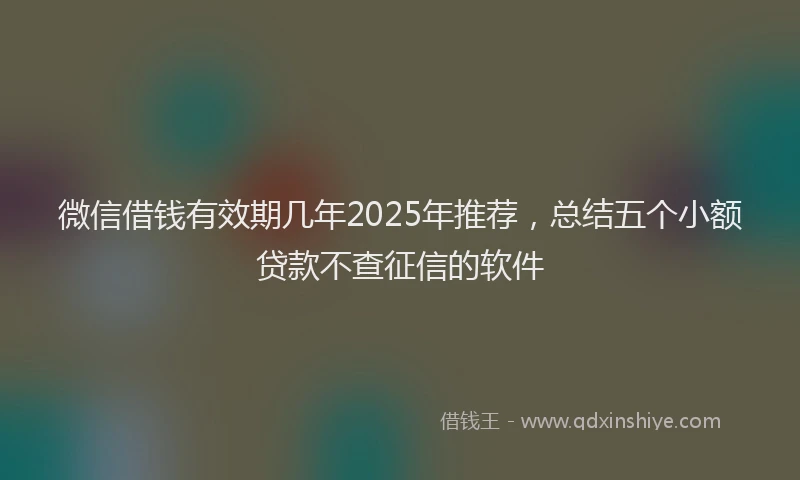 微信借钱有效期几年2025年推荐，总结五个小额贷款不查征信的软件