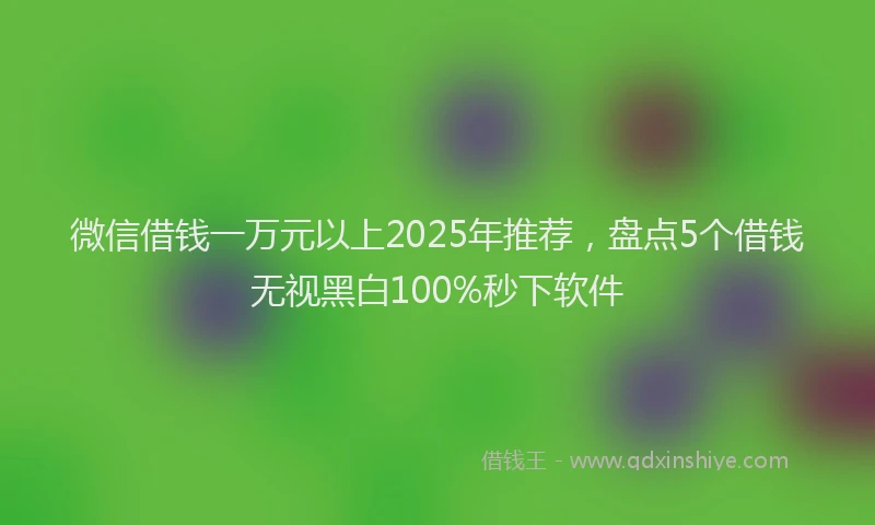 微信借钱一万元以上2025年推荐，盘点5个借钱无视黑白100%秒下软件