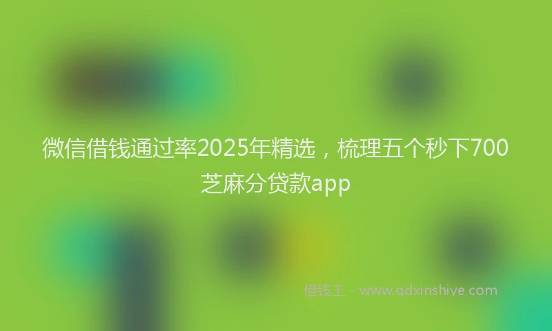 微信借钱通过率2025年精选，梳理五个秒下700芝麻分贷款app