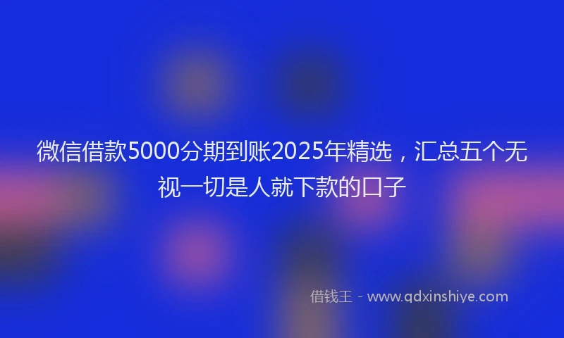 微信借款5000分期到账2025年精选，汇总五个无视一切是人就下款的口子