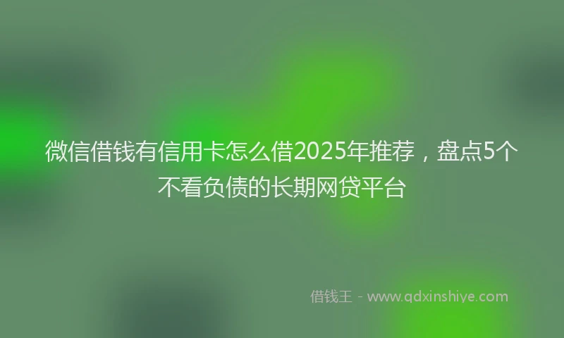 微信借钱有信用卡怎么借2025年推荐，盘点5个不看负债的长期网贷平台