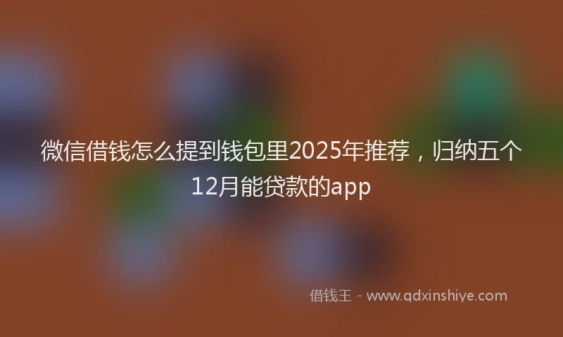 微信借钱怎么提到钱包里2025年推荐，归纳五个12月能贷款的app