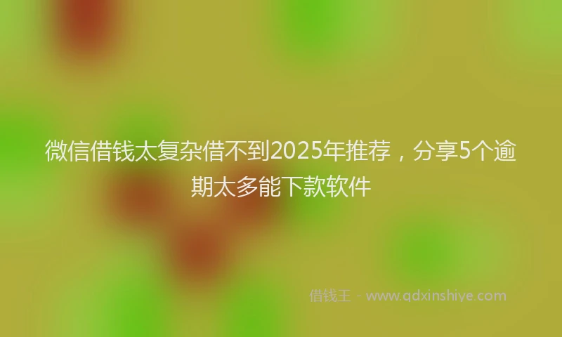 微信借钱太复杂借不到2025年推荐，分享5个逾期太多能下款软件