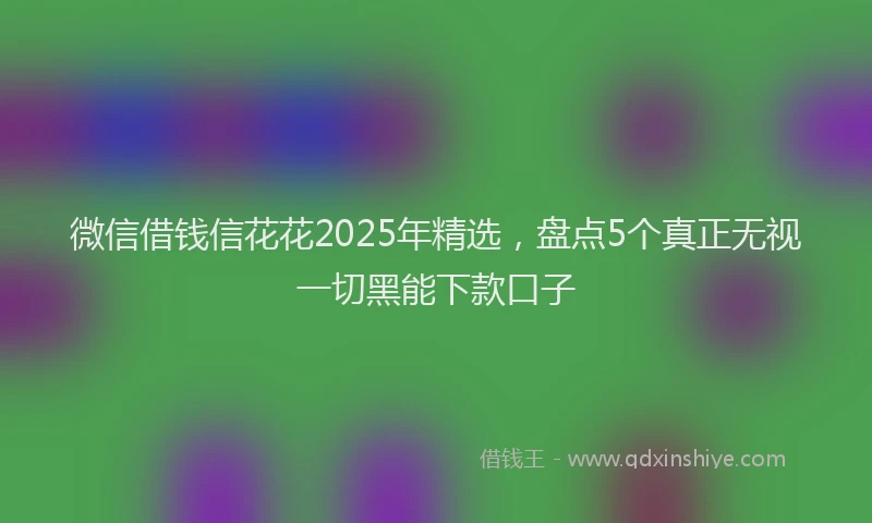 微信借钱信花花2025年精选，盘点5个真正无视一切黑能下款口子