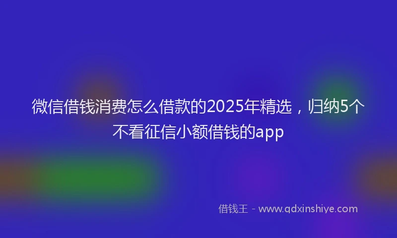微信借钱消费怎么借款的2025年精选，归纳5个不看征信小额借钱的app