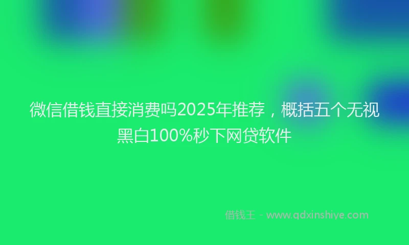 微信借钱直接消费吗2025年推荐，概括五个无视黑白100%秒下网贷软件